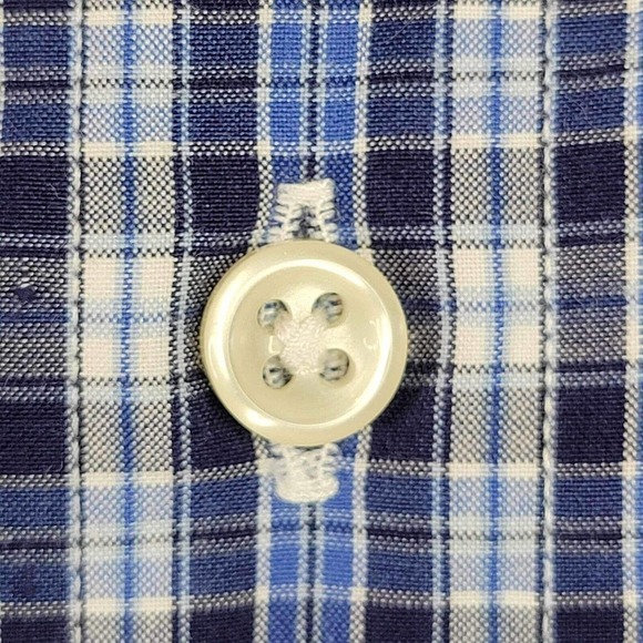 Polo Ralph Lauren Oxford Men's L Plaid LS Button Down Shirt Twill Blue - Picture 4 of 8